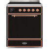 ILVE 30" Majestic II Series Induction Range with 4 Elements 2.3 cu. ft. Total Oven Capacity TFT Oven Control Display (UMI30QNE3)