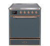 ILVE 30" Majestic II Series Induction Range with 4 Elements 2.3 cu. ft. Total Oven Capacity TFT Oven Control Display (UMI30QNE3)