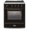ILVE 30" Majestic II Series Freestanding Electric Single Oven Range with 4 Elements, Triple Glass Cool Door, Convection Oven, TFT Oven Control Display and Child Lock (UMI30NE3)