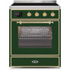 ILVE 30" Majestic II Series Freestanding Electric Single Oven Range with 4 Elements, Triple Glass Cool Door, Convection Oven, TFT Oven Control Display and Child Lock (UMI30NE3)