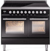 ILVE 40" Professional Plus II Series Freestanding Electric Double Oven Range with 5 Elements, Triple Glass Cool Door, Convection Oven, TFT Oven Control Display and Child Lock - UPDI406WMP