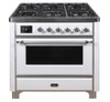 ILVE 36 Inch Majestic II Series Dual Fuel Natural Gas Range with 6 Burners and Griddle with 3.5 cu. ft. Oven Capacity TFT Oven Control Display (UM09FDNS3)