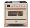 ILVE 36 Inch Majestic II Series Dual Fuel Natural Gas Range with 6 Burners and Griddle with 3.5 cu. ft. Oven Capacity TFT Oven Control Display (UM09FDNS3)