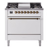 ILVE Nostalgie II 36" Dual Fuel Range with 6 Sealed Burners + Griddle Solid Door - UP36FQNMP