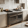 ILVE Majestic II 48 Inch Dual Fuel Range, Double Oven, 8 Burners & Griddle UM12FDNS3