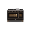 ILVE Majestic II 48 Inch Dual Fuel Range, Double Oven, 8 Burners & Griddle UM12FDNS3