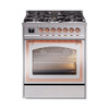 ILVE Nostalgie II Noblesse 30″ Dual Fuel Range Triple Glass Door - UN30NMP