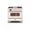 ILVE 36 Inch Majestic II Series Dual Fuel Natural Gas Range with 6 Burners and Griddle with 3.5 cu. ft. Oven Capacity TFT Oven Control Display (UM09FDNS3)