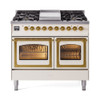 ILVE Nostalgie II Noblesse 40" Dual Fuel Freestanding Range with 9 Sealed Burners + Griddle Triple Glass Door - UND40FNMP