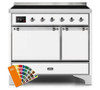 ILVE 40 Inch Majestic II Series Induction Range with 6 Elements Dual Ovens TFT Control Display Solid Oven Door (UMDI10QNS3)