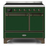 ILVE 40 Inch Majestic II Series Induction Range with 6 Elements Dual Ovens TFT Control Display Solid Oven Door (UMDI10QNS3)