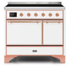 ILVE 40 Inch Majestic II Series Induction Range with 6 Elements Dual Ovens TFT Control Display Solid Oven Door (UMDI10QNS3)