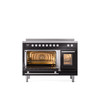 ILVE 48" Professional Plus II Series Freestanding Electric Double Oven Range with 8 Elements, Triple Glass Cool Door, Convection Oven, TFT Oven Control Display and Child Lock - UPI486WMP