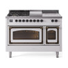 ILVE Nostalgie II Noblesse 48" Dual Fuel Freestanding Range 5 Sealed Burners + Griddle + French Top with Triple Glass Door - UN48FSNMP