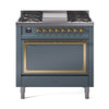 ILVE Nostalgie II Noblesse 36″ Dual Fuel Range with Solid Door - UN36FQNMP
