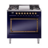 ILVE Nostalgie II Noblesse 36″ Dual Fuel Range with Solid Door - UN36FQNMP