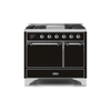 ILVE 40 Inch Majestic II Series Natural/ Propane Gas Burner and Electric Oven Range with 6 Sealed Burners (UMD10FDQNS3)