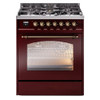 ILVE 30" Nostalgie II Series Freestanding Single Oven Dual Fuel Range with 5 Sealed Burners - UP30NMP