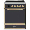 ILVE 30" Majestic II Series Induction Range with 4 Elements 2.3 cu. ft. Total Oven Capacity TFT Oven Control Display (UMI30QNE3)