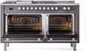 ILVE Professional Plus II 60 Inch Dual Fuel Freestanding Range in Stainless Steel with Trim - UP60FSWMP