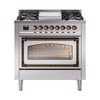 ILVE Nostalgie II Noblesse 36″ Dual Fuel Range Triple Glass Door -UN36FNMP