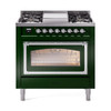 ILVE Nostalgie II Noblesse 36″ Dual Fuel Range Triple Glass Door -UN36FNMP