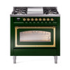 ILVE Nostalgie II Noblesse 36″ Dual Fuel Range Triple Glass Door -UN36FNMP