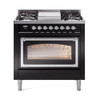 ILVE Nostalgie II Noblesse 36″ Dual Fuel Range Triple Glass Door -UN36FNMP