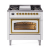 ILVE Nostalgie II Noblesse 36″ Dual Fuel Range Triple Glass Door -UN36FNMP
