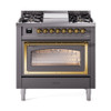 ILVE Nostalgie II Noblesse 36″ Dual Fuel Range Triple Glass Door -UN36FNMP