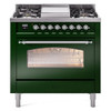 ILVE 36" Nostalgie II Series Freestanding Single Oven Dual Fuel Range with 6 burners + Fry Top - UP36FNMP