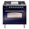 ILVE 36" Nostalgie II Series Freestanding Single Oven Dual Fuel Range with 6 burners + Fry Top - UP36FNMP