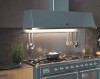 ILVE 60" Wall Mount Range Hood features 600 CFM Blower Anti-grease Filter 2 Warming Lights Filter Light Indicator Auto-off Function and 4 Fan Speeds UAM150
