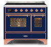 ILVE 40 Inch Majestic II Series Freestanding Electric Double Oven Range with 6 Elements, Triple Glass Cool Door, Convection Oven, TFT Oven Control Display and Child Lock (UMDI10NS3)