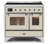 ILVE 40 Inch Majestic II Series Freestanding Electric Double Oven Range with 6 Elements, Triple Glass Cool Door, Convection Oven, TFT Oven Control Display and Child Lock (UMDI10NS3)