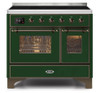 ILVE 40 Inch Majestic II Series Freestanding Electric Double Oven Range with 6 Elements, Triple Glass Cool Door, Convection Oven, TFT Oven Control Display and Child Lock (UMDI10NS3)