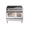 ILVE 40" Nostalgie II Series Freestanding Electric Double Oven Range with 6 Elements, Triple Glass Cool Door, Convection Oven, TFT Oven Control Display and Child Lock - UPDI406NMP