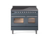 ILVE 40" Nostalgie II Series Freestanding Electric Double Oven Range with 6 Elements, Triple Glass Cool Door, Convection Oven, TFT Oven Control Display and Child Lock - UPDI406NMP