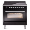 ILVE 36" Nostalgie II Series Freestanding Electric Double Oven Range with 5 Elements, Triple Glass Cool Door, Convection Oven, TFT Oven Control Display and Child Lock - UPI366NMP