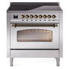 ILVE 36" Nostalgie II Series Freestanding Electric Double Oven Range with 5 Elements, Triple Glass Cool Door, Convection Oven, TFT Oven Control Display and Child Lock - UPI366NMP