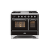 ILVE 40 Inch Majestic II Series Natural Gas/ Propane Gas Burner and Electric Oven with 6 Sealed Burners (UMD10FDNS3)