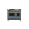 ILVE 40 Inch Majestic II Series Natural Gas/ Propane Gas Burner and Electric Oven with 6 Sealed Burners (UMD10FDNS3)