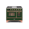 ILVE 40 Inch Majestic II Series Natural Gas/ Propane Gas Burner and Electric Oven with 6 Sealed Burners (UMD10FDNS3)