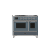 ILVE 40 Inch Majestic II Series Natural Gas/ Propane Gas Burner and Electric Oven with 6 Sealed Burners (UMD10FDNS3)