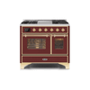 ILVE 40 Inch Majestic II Series Natural Gas/ Propane Gas Burner and Electric Oven with 6 Sealed Burners (UMD10FDNS3)