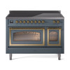 ILVE Nostalgie II Noblesse 48″ Induction Freestanding Range with Triple Glass Door - UNI486NMP