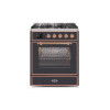 ILVE 30" Majestic II Series Gas Burner and Electric Oven Range with 5 Sealed Burners (UM30DNE3)