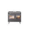 ILVE Professional Plus II 40-Inch Freestanding Dual Fuel Range with 6 Sealed Burner - UPD40FWMP