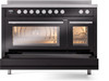 ILVE 48" Professional Plus II Series Freestanding Electric Double Oven Range with 8 Elements, Triple Glass Cool Door, Convection Oven, TFT Oven Control Display and Child Lock - UPI486WMP