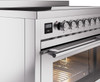 ILVE 48" Professional Plus II Series Freestanding Electric Double Oven Range with 8 Elements, Triple Glass Cool Door, Convection Oven, TFT Oven Control Display and Child Lock - UPI486WMP
